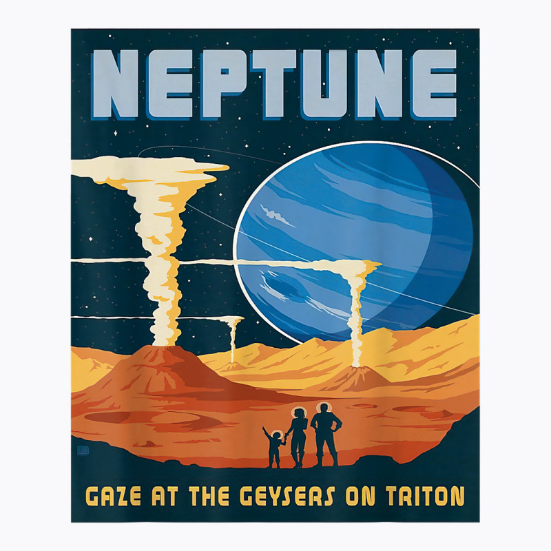 Retro Neptune Gaze At The Geysers On Triton Space Tourism T Shirt T-Shirt by puawhla | Artistshot