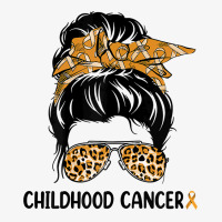 Womens Childhood Cancer Warrior Messy Bun Awareness Be Strong T Shirt Champion Hoodie | Artistshot