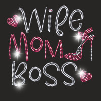 Wife Mom Boss Bling Rhinestone Funny Birthday Party Gift T Shirt Ladies Fitted T-shirt | Artistshot