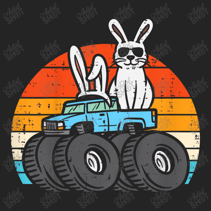 Kids Easter Bunny Rabbit Monster Trucks Retro Boys Kids Toddler T Shir 3/4 Sleeve Shirt | Artistshot