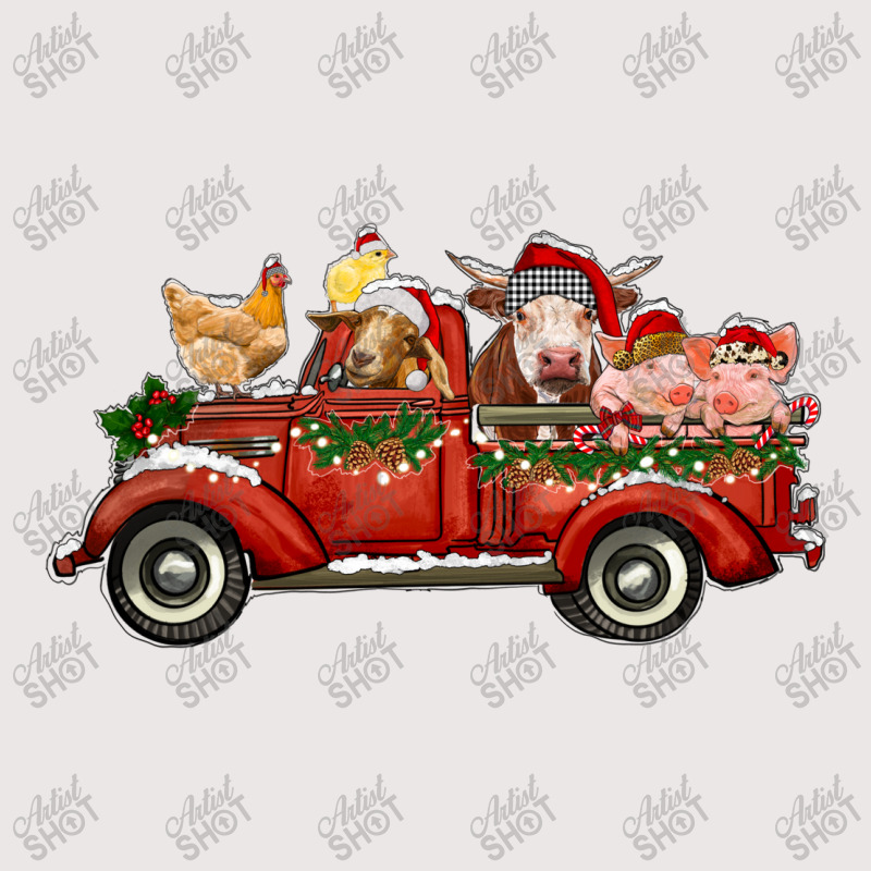 Christmas Truck With Farm Animals Pocket T-Shirt by RanaPortraitStore | Artistshot