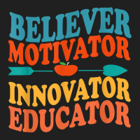 Believer Motivator Innovator Educator Retro Teacher T Shirt Ladies Polo Shirt | Artistshot