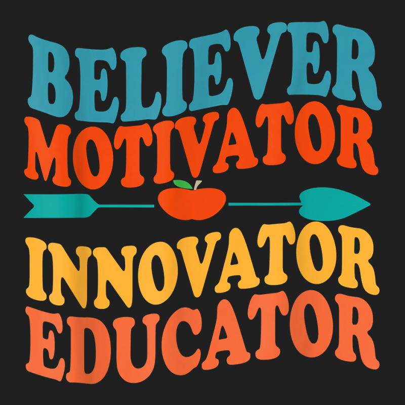 Believer Motivator Innovator Educator Retro Teacher T Shirt Ladies Polo Shirt by agueron | Artistshot