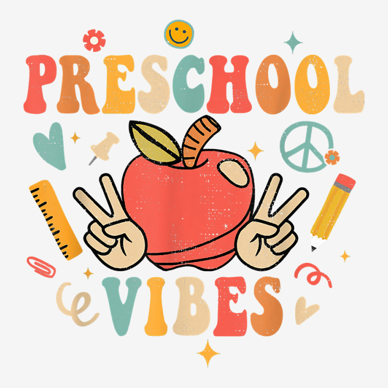 Happy First Day Preschool Pre K Teacher 60s 70s Hippie Retro T Shirt ...