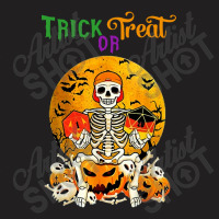 Trick Or Treat Skeleton Roll For Initiative Role Playing T-shirt | Artistshot