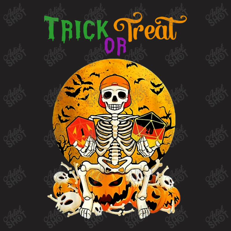 Trick Or Treat Skeleton Roll For Initiative Role Playing T-Shirt by Agus w | Artistshot