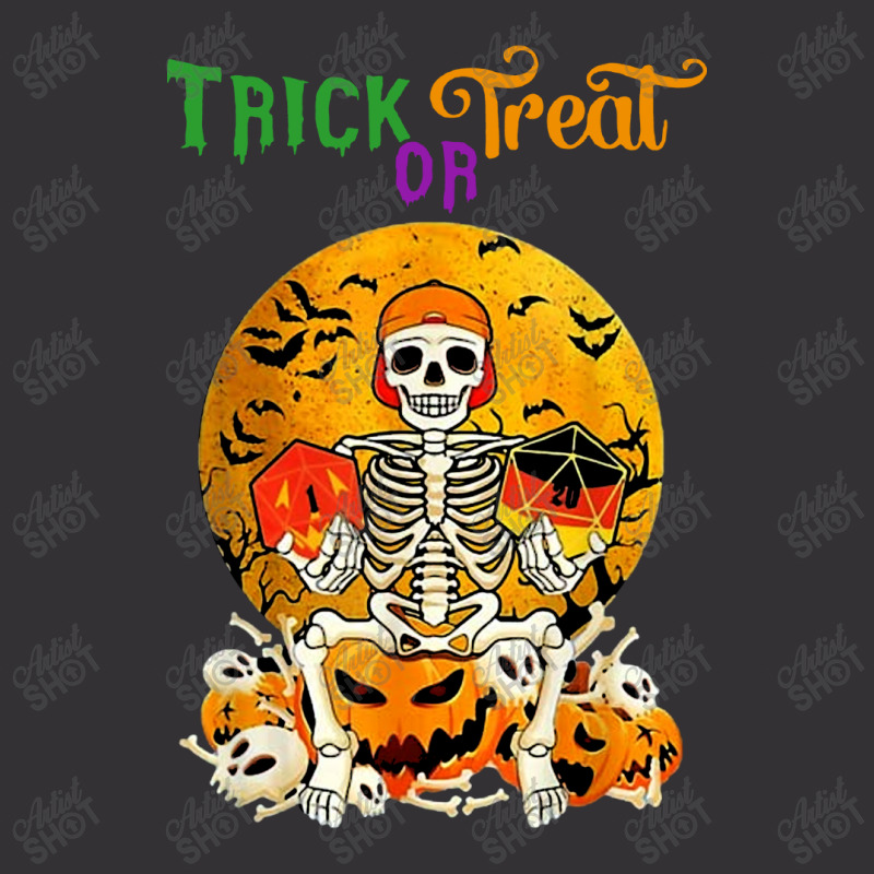 Trick Or Treat Skeleton Roll For Initiative Role Playing Vintage Hoodie by Agus w | Artistshot