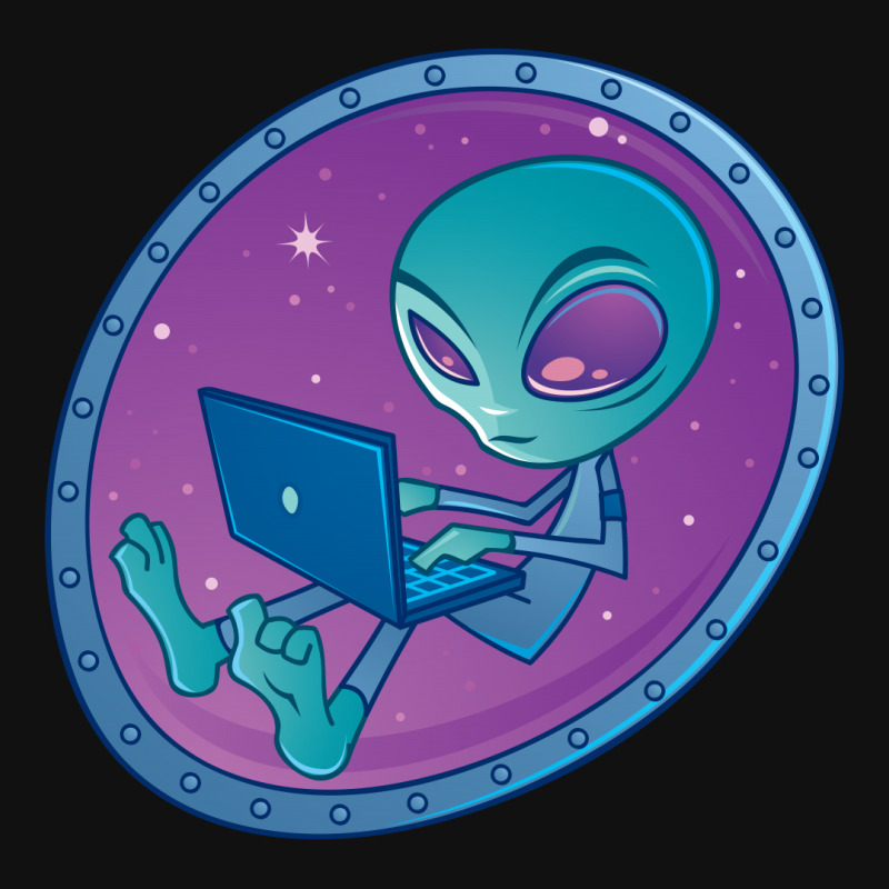 Alien With Laptop Computer Baby Beanies | Artistshot