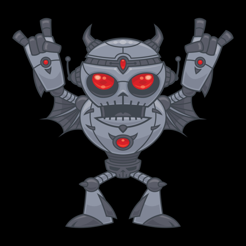 Metalhead - Heavy Metal Robot Devil V-Neck Tee by fizzgig | Artistshot