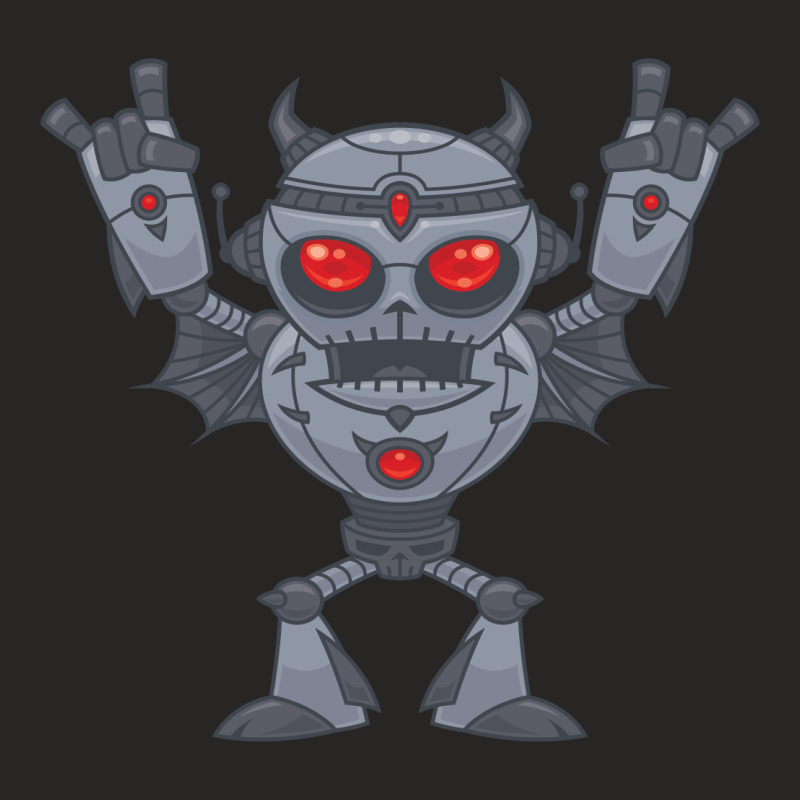 Metalhead - Heavy Metal Robot Devil Ladies Fitted T-Shirt by fizzgig | Artistshot