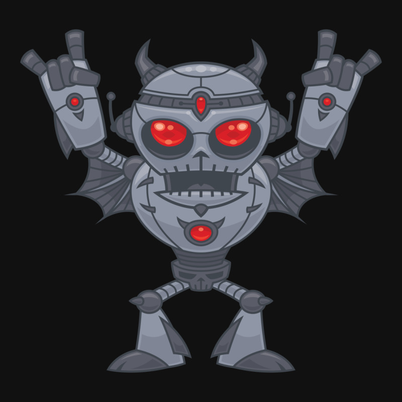 Metalhead - Heavy Metal Robot Devil Baby Bibs by fizzgig | Artistshot