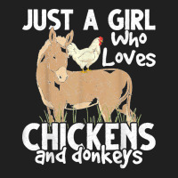 Just A Girl Who Loves Chickens And Donkeys Farmer Donkey T Shirt Ladies Polo Shirt | Artistshot