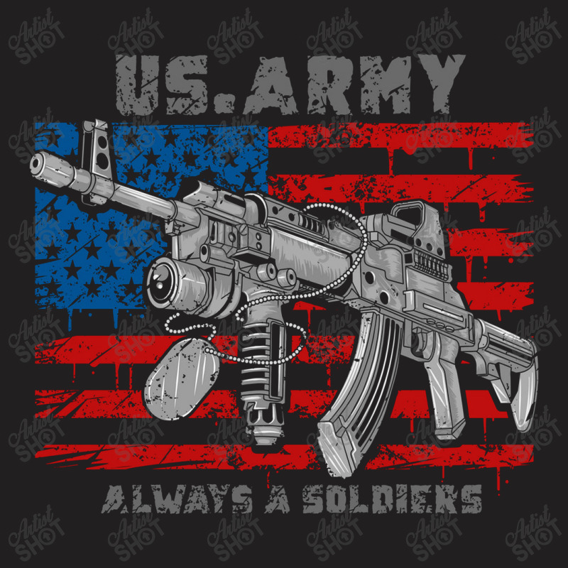 America Usa Army Machine Gun T-shirt | Artistshot