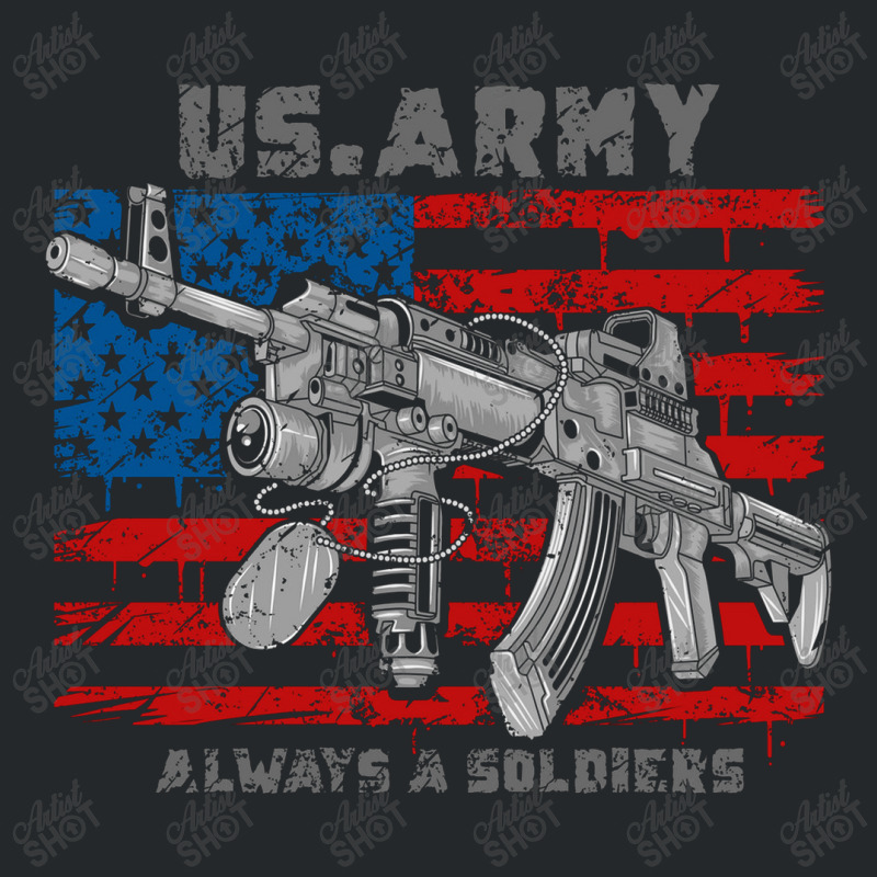 America Usa Army Machine Gun Crewneck Sweatshirt | Artistshot