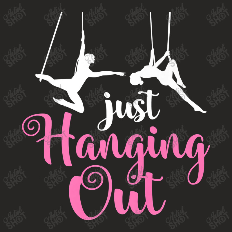 Just Hanging Out Aerial Yoga Dance Aerial Silks Dancer Premium T Shirt Ladies Fitted T-Shirt by Michael_Wineinger | Artistshot