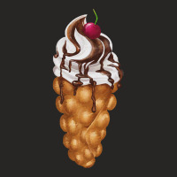 Bubble Waffle Ice Cream T  Shirt Egg Bubble Waffle Vanilla Ice Cream W Ladies Fitted T-shirt | Artistshot