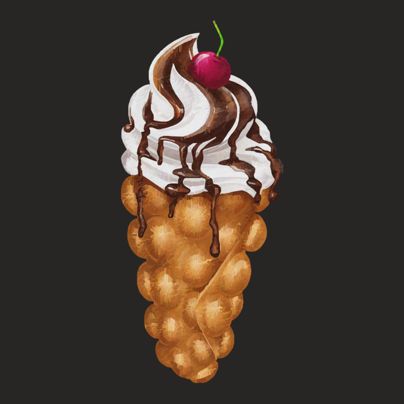 Bubble Waffle Ice Cream T  Shirt Egg Bubble Waffle Vanilla Ice Cream W Ladies Fitted T-Shirt by fframi817 | Artistshot