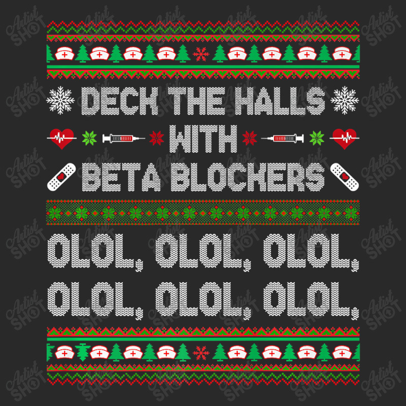 Deck The Halls With Beta Blockers Funny Nurse Christmas Ugly Premium T Printed hat by Saiful_Siddique | Artistshot