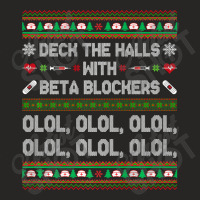 Deck The Halls With Beta Blockers Funny Nurse Christmas Ugly Premium T Ladies Fitted T-shirt | Artistshot