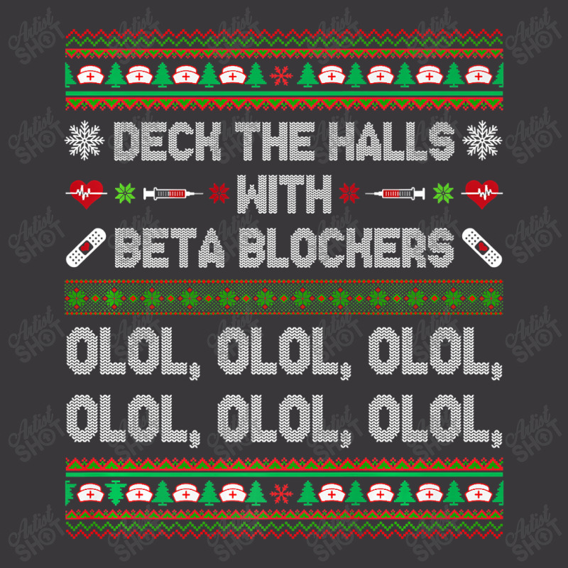 Deck The Halls With Beta Blockers Funny Nurse Christmas Ugly Premium T Ladies Curvy T-Shirt by Saiful_Siddique | Artistshot