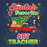 Santa's Favorite Art Teacher Christmas Tree Truck Sweater T Shirt Ladies Denim Jacket | Artistshot