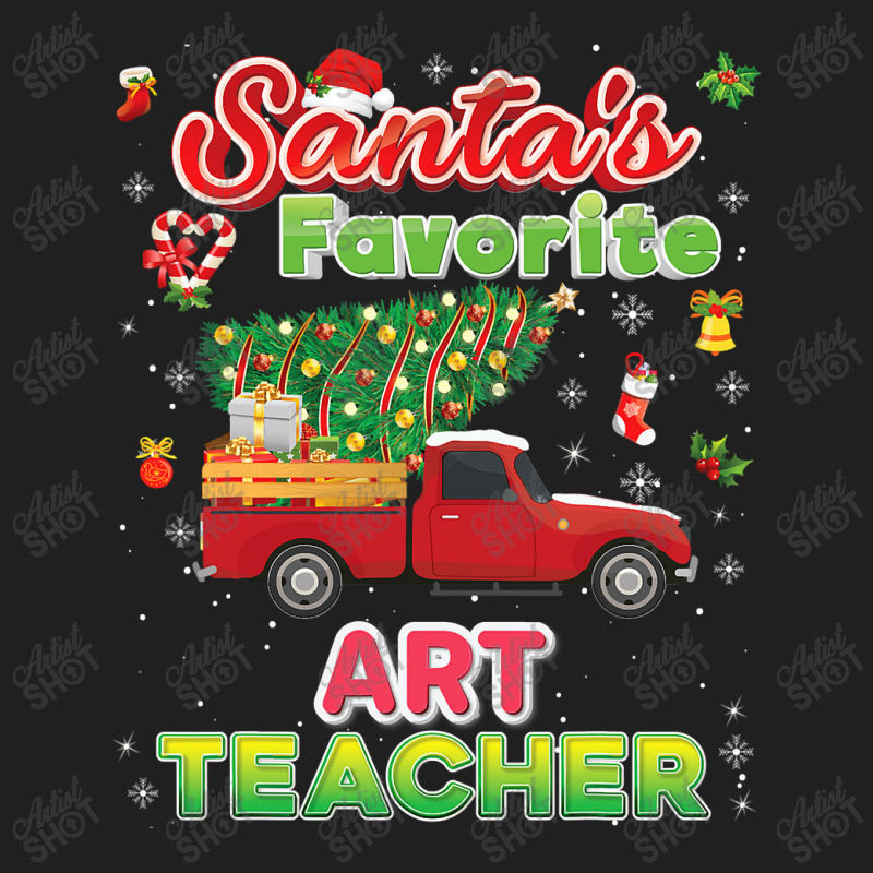 Santa's Favorite Art Teacher Christmas Tree Truck Sweater T Shirt Ladies Polo Shirt by Mark_Liegerot | Artistshot