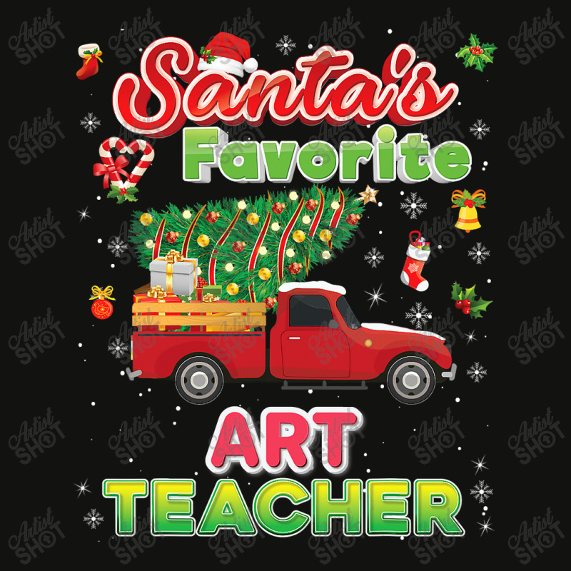 Santa's Favorite Art Teacher Christmas Tree Truck Sweater T Shirt Scorecard Crop Tee by Mark_Liegerot | Artistshot