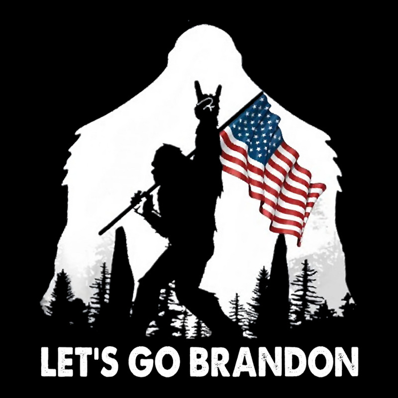 Let's Go Brandon Camping Bigfoot Rock And Roll Us Flag Cropped Hoodie by trokeryth | Artistshot