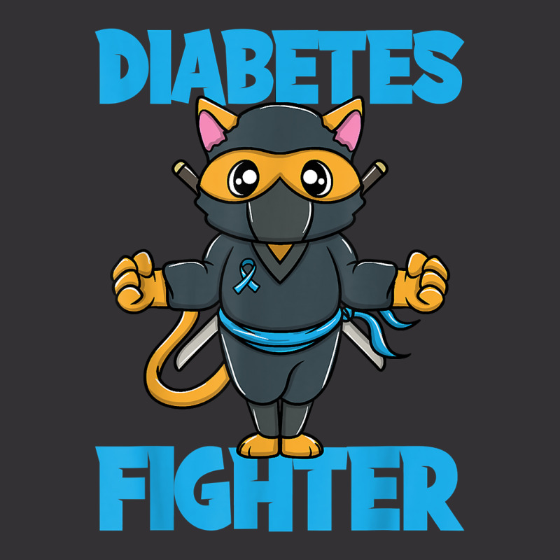 Type 1 Diabetes Awareness Funny Diabetes Fighter Ninja Cat Vintage Hoodie And Short Set | Artistshot