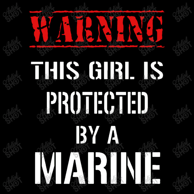 Warning This Girl Is Protected By A Marine Cropped Hoodie by jhonsonrames | Artistshot