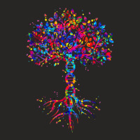 Dna Tree Life Watercolor Genetic Biologist Science Earth Day Ladies Fitted T-shirt | Artistshot