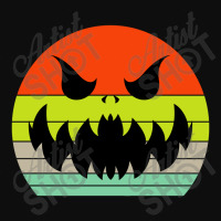 Vintage Scary Pumpkin Face Halloween Crop Top | Artistshot