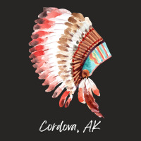 Native Indian Tribal Headdress Art T  Shirt Cordova Alaska Watercolor Ladies Fitted T-shirt | Artistshot