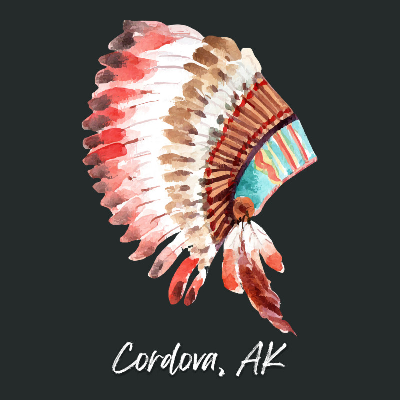 Native Indian Tribal Headdress Art T  Shirt Cordova Alaska Watercolor Women's Triblend Scoop T-shirt by baroncrona555 | Artistshot