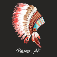 Native Indian Tribal Headdress Art T  Shirt Palmer Alaska Watercolor N Ladies Fitted T-shirt | Artistshot