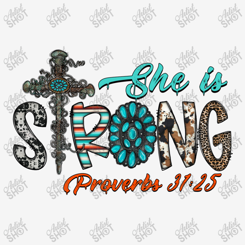 She Is Strong Proverbs 31  25 Scorecard Crop Tee | Artistshot