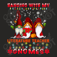 Hanging With My Literature Teacher Gnomes Ugly Xmas Matching T Shirt Ladies Fitted T-shirt | Artistshot