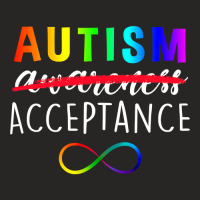 Autism   Red Instead   Acceptance Not Awareness T Shirt Ladies Fitted T-shirt | Artistshot