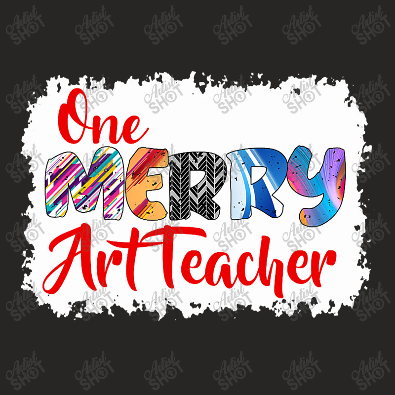 One Merry Art Teacher Christmas Pj Xmas Matching T Shirt Ladies Fitted T-Shirt by Michael_Wineinger | Artistshot