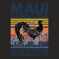 Chicken Vintage Maui Valley Isle Aloha State With Chicken Retro 143 He Ladies Fitted T-shirt | Artistshot