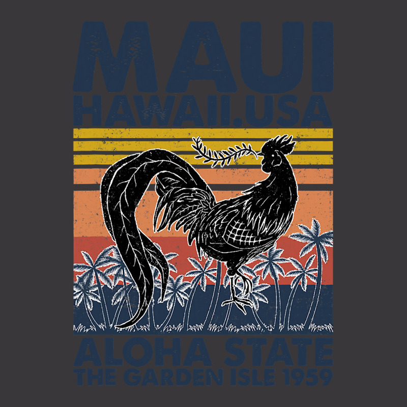 Chicken Vintage Maui Valley Isle Aloha State With Chicken Retro 143 He Ladies Curvy T-Shirt by golferu | Artistshot