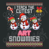 I Teach The Cutest Art Snowmies Dabbing Teacher Ugly Sweater T Shirt Women's Triblend Scoop T-shirt | Artistshot