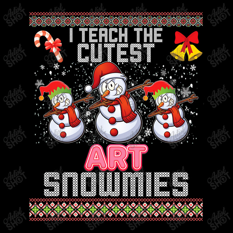 I Teach The Cutest Art Snowmies Dabbing Teacher Ugly Sweater T Shirt Maternity Scoop Neck T-shirt by Lisa_Irwin | Artistshot