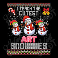 I Teach The Cutest Art Snowmies Dabbing Teacher Ugly Sweater T Shirt Cropped Hoodie | Artistshot