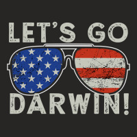 Aviator Sunglasses American Flag Let’s Go Darwin T Shirt Ladies Fitted T-shirt | Artistshot