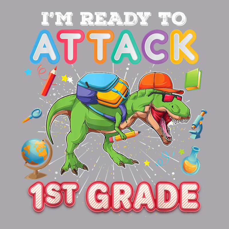 I'm Ready To Attack 1st Grade Back To School Dinosaur First T Shirt Youth 3/4 Sleeve | Artistshot