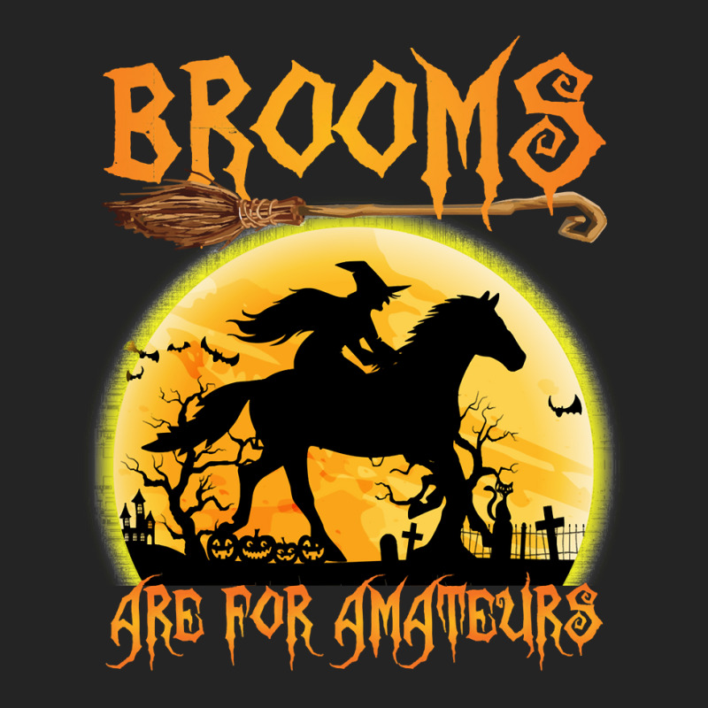 Horse Brooms Are For Amateurs Horse Riding Lovers Halloween 465 Riding 3/4 Sleeve Shirt by permad | Artistshot