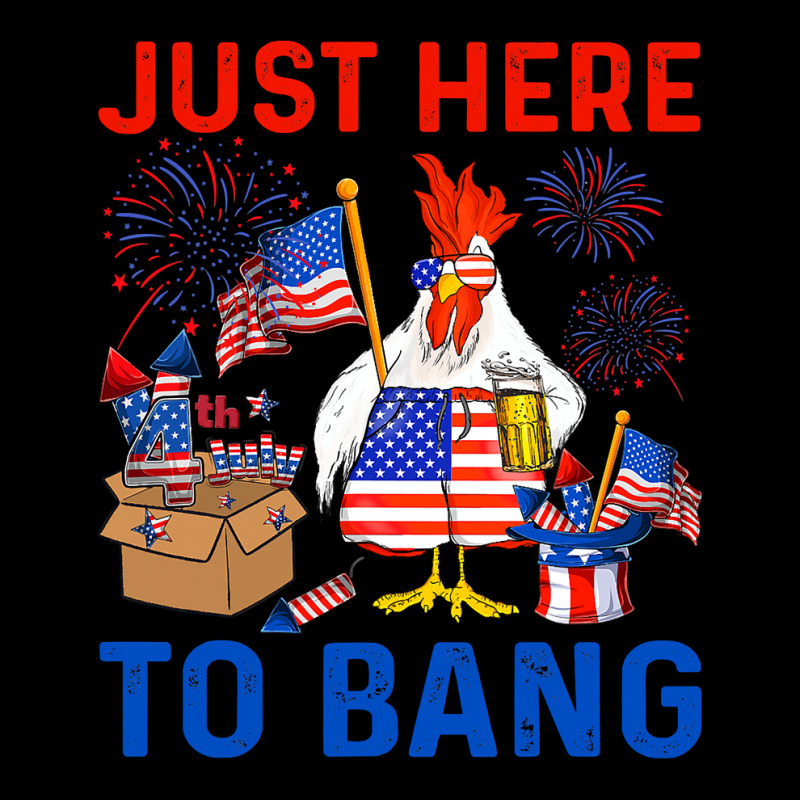 Chicken Funny 4th Of July Just Here To Bang Usa Flag Chicken Beer 42 H Fleece Short | Artistshot