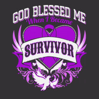 Alzheimers Awareness T  Shirt God Blessed Me When I Became Survivor Al Vintage Short | Artistshot