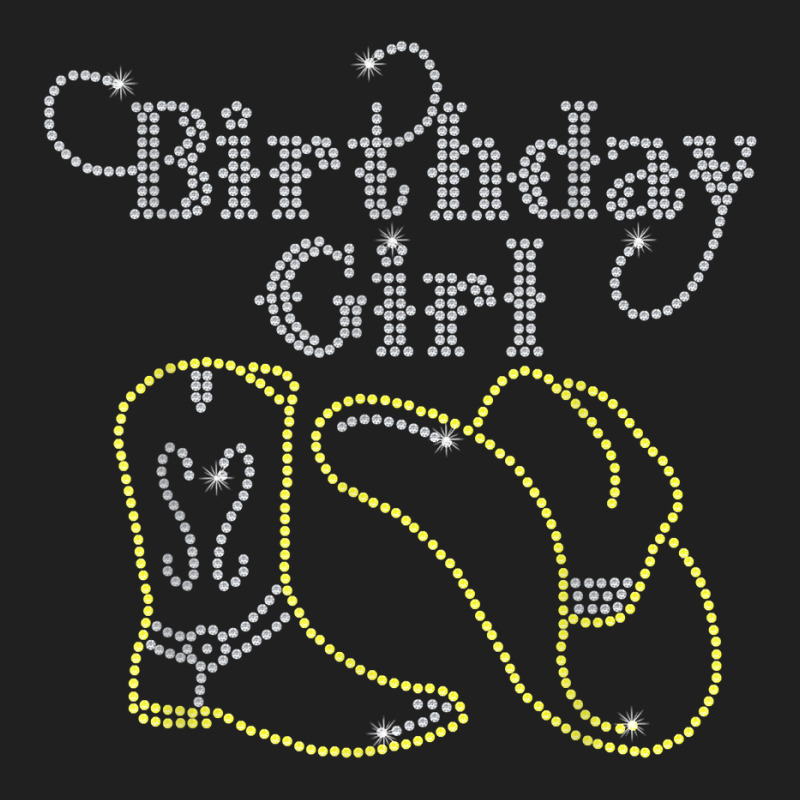 Birthday Girl With Boot And Cowboy Hat Bling Rhinestone T Shirt Ladies Polo Shirt by agueron | Artistshot